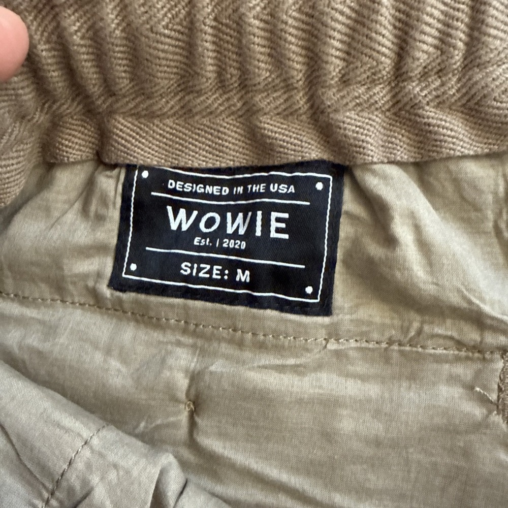 Men's Khaki Jogger Sweatpants with Contrast Pocket Trim - Picture 3 of 7